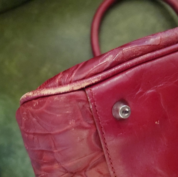 Vintage Western/Boho Red Tooled Leather Handbag - MAXX - Picture 6 of 6